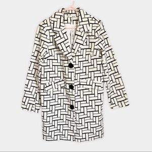 🆕 WDNY Black & White Mod Block Oversized Blazer M
